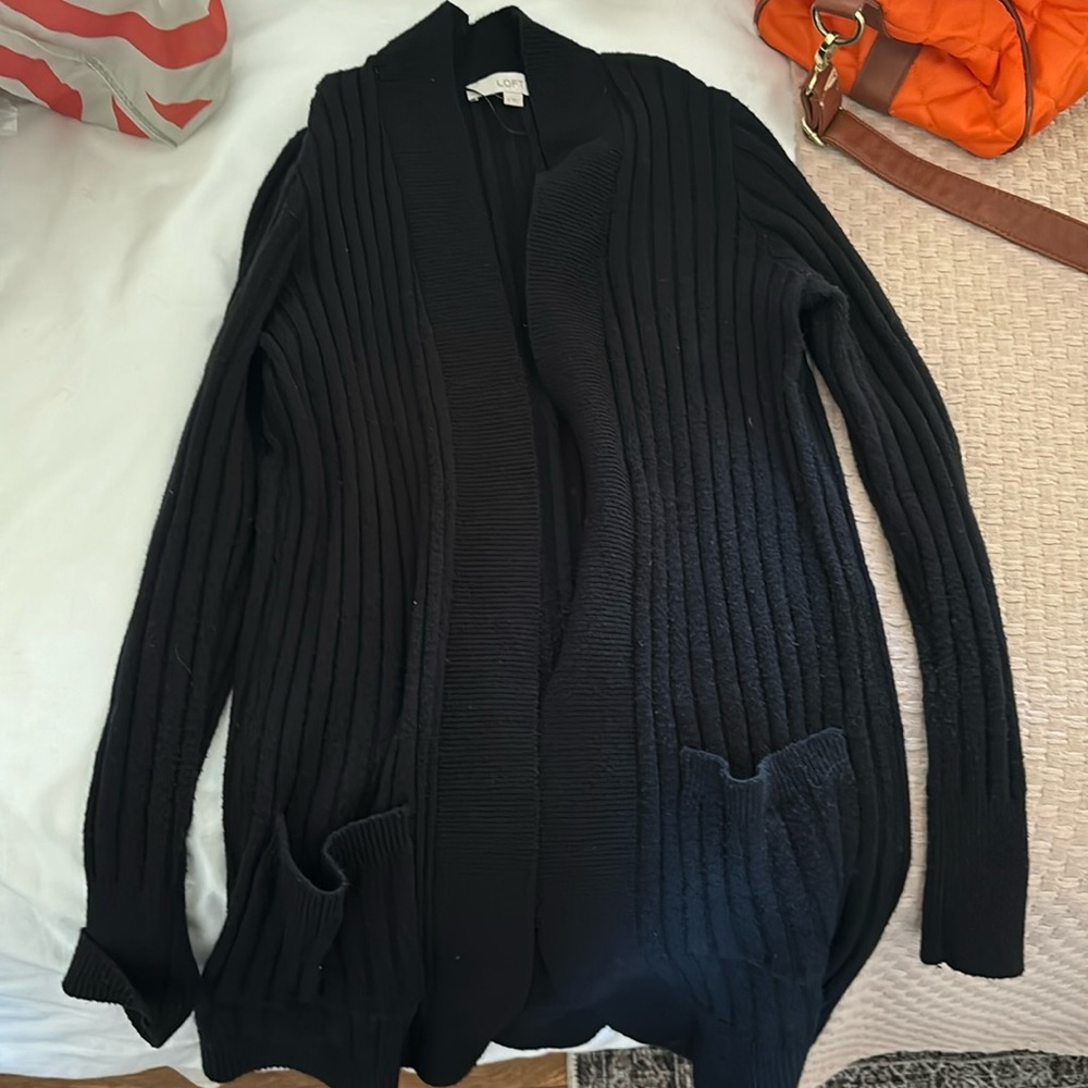 Loft cozy long cardigan with pockets worn once